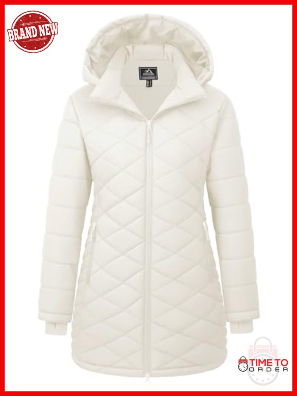 Women's Long Quilted Puffer Jacket Waterproof Insulated Hooded Winter Coat